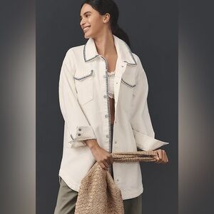 Pilcro Tillie Relaxed Denim Shacket Whipstitch Edition